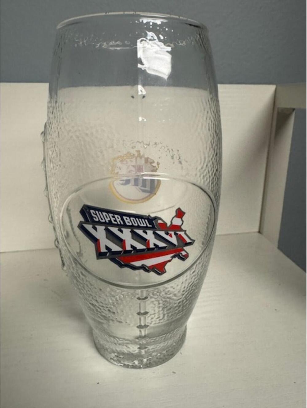 Miller Lite Super Bowl XXXVI Commemorative Glass